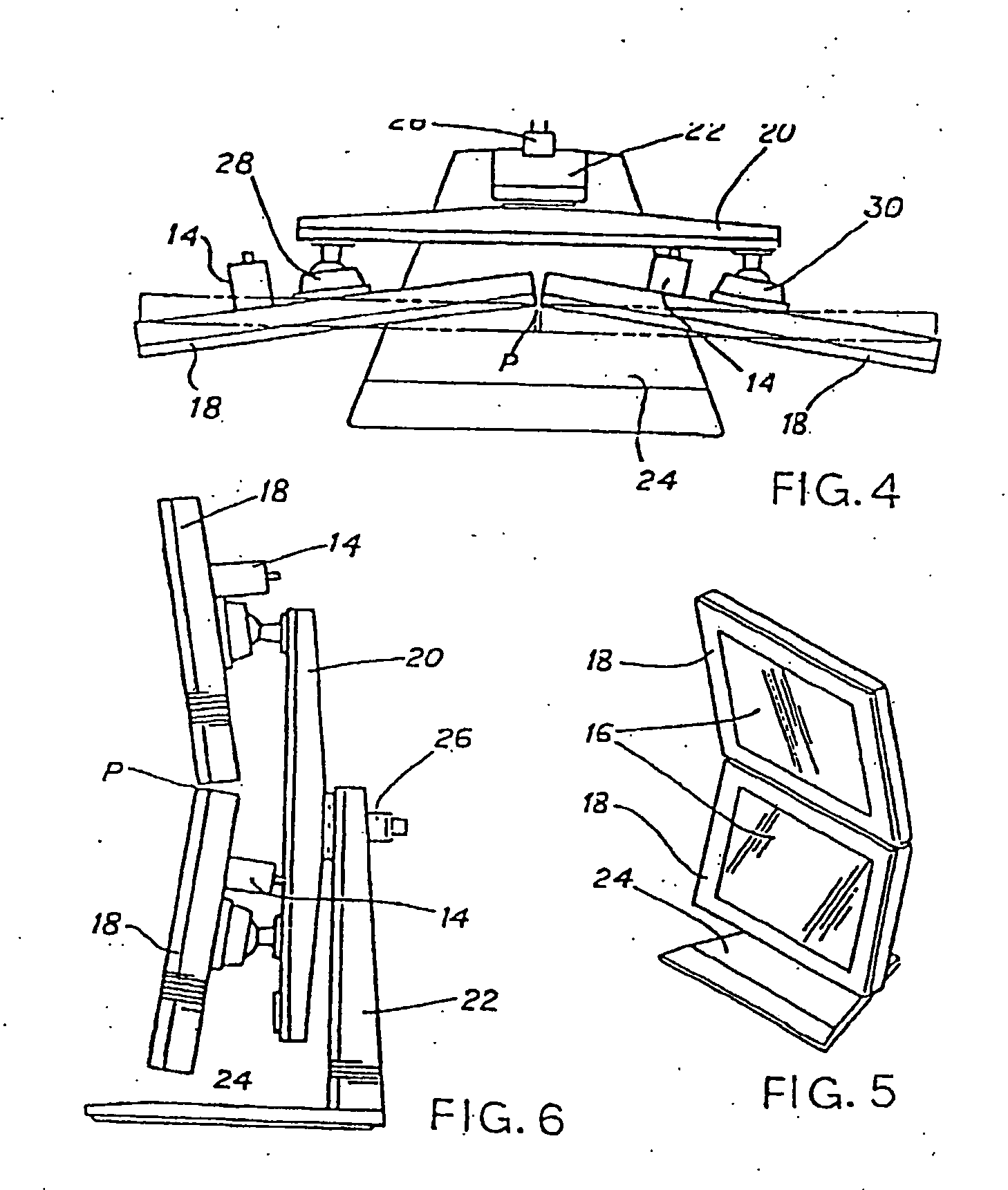 Computer display screen system and adjustable screen mount, and swinging screens therefor