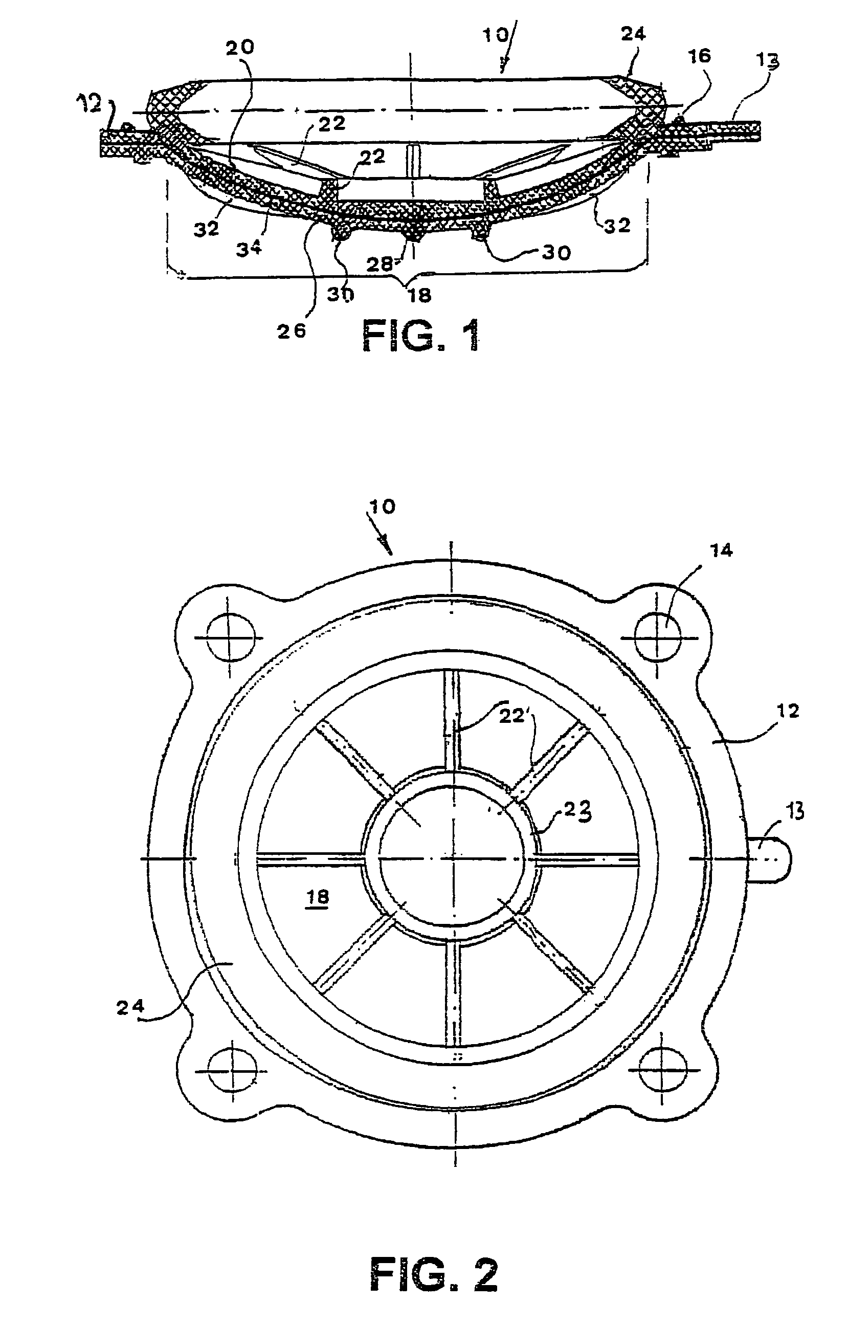 Diaphragm and hydraulically-operated valve using same