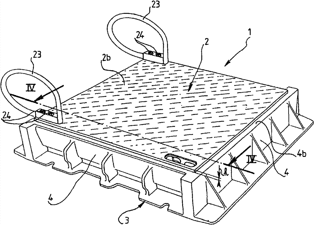 Device for hinging a lid or cover to a frame, such as a manhole