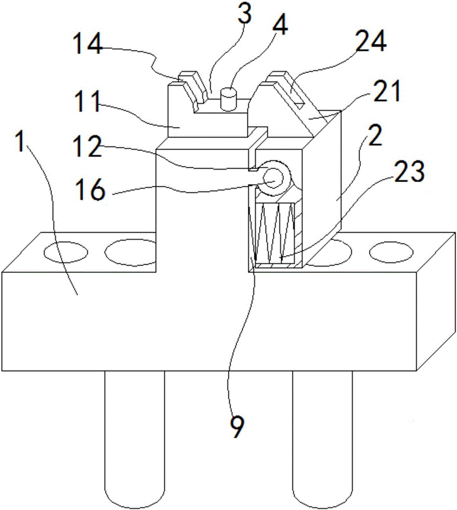 SOT26 test clamp with adjustable test groove and operation method thereof