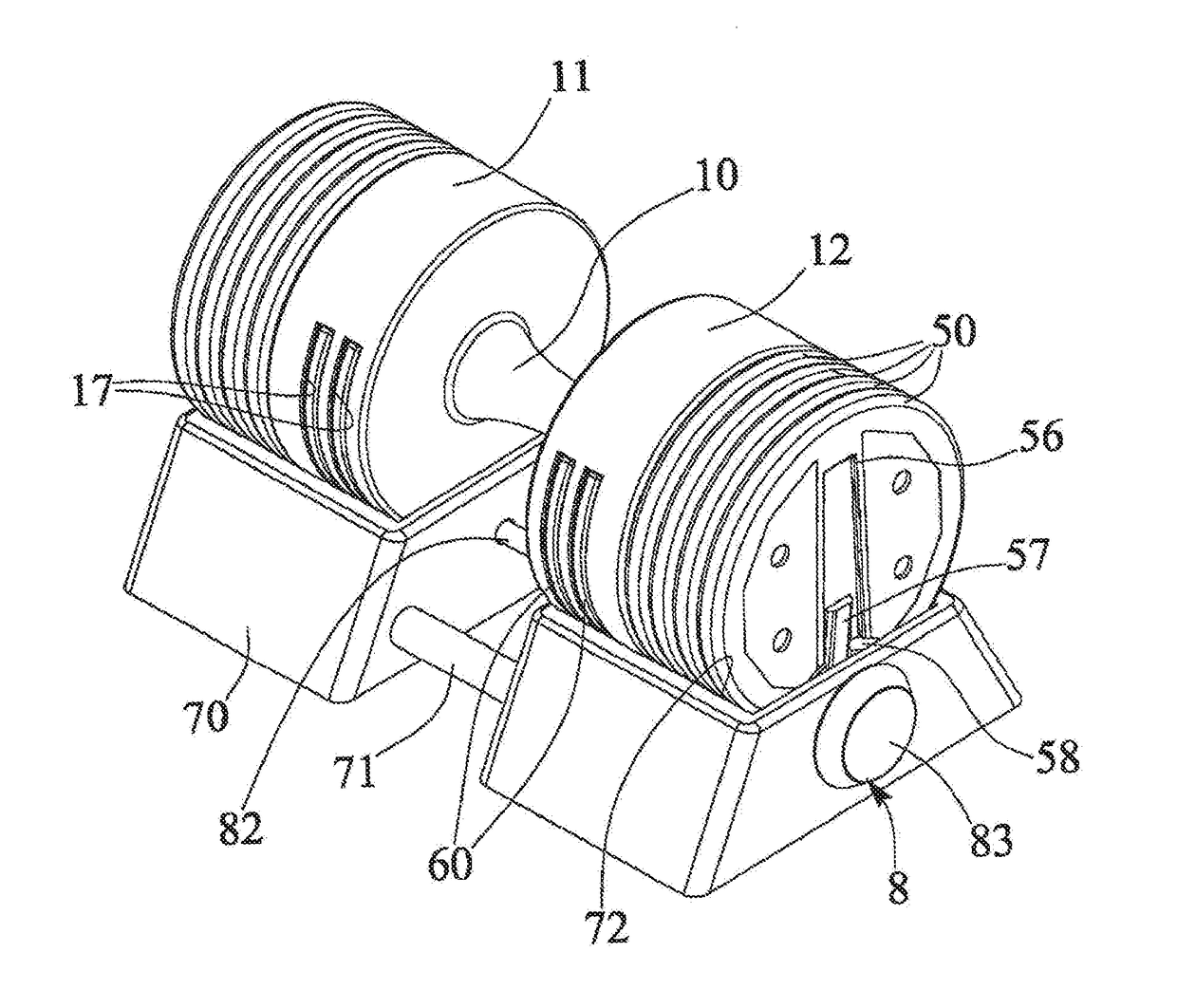 Adjustable dumbbell