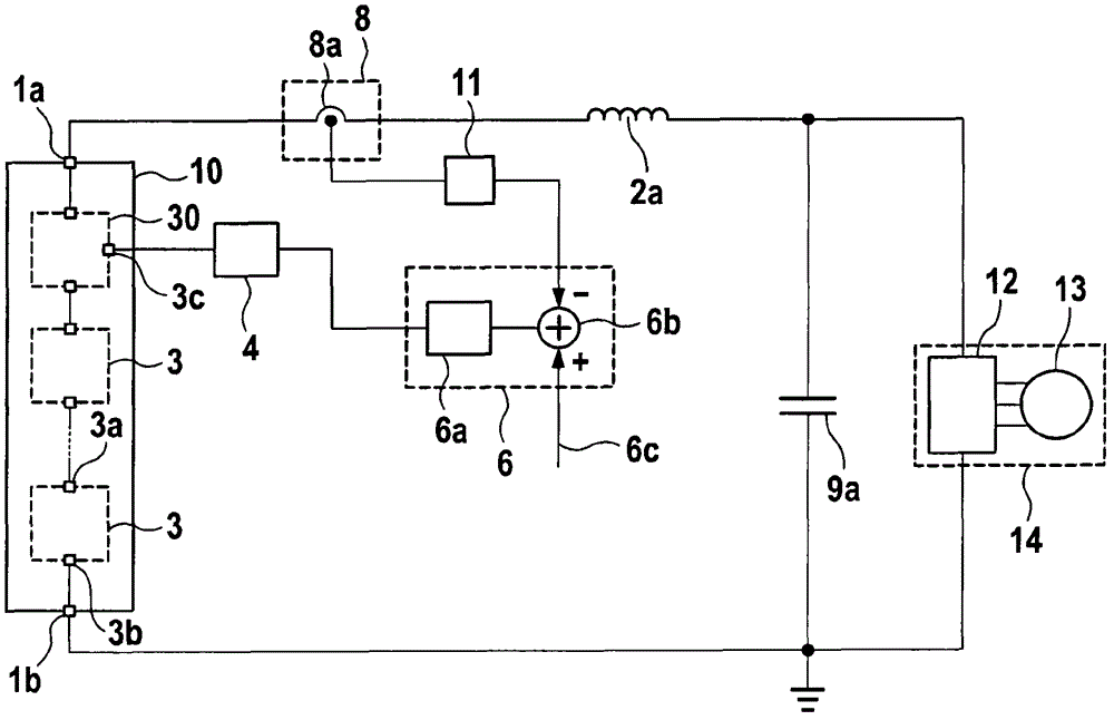 Attenuation circuit for an energy storage device and method for attenuating oscillations of the output current of an energy storage device