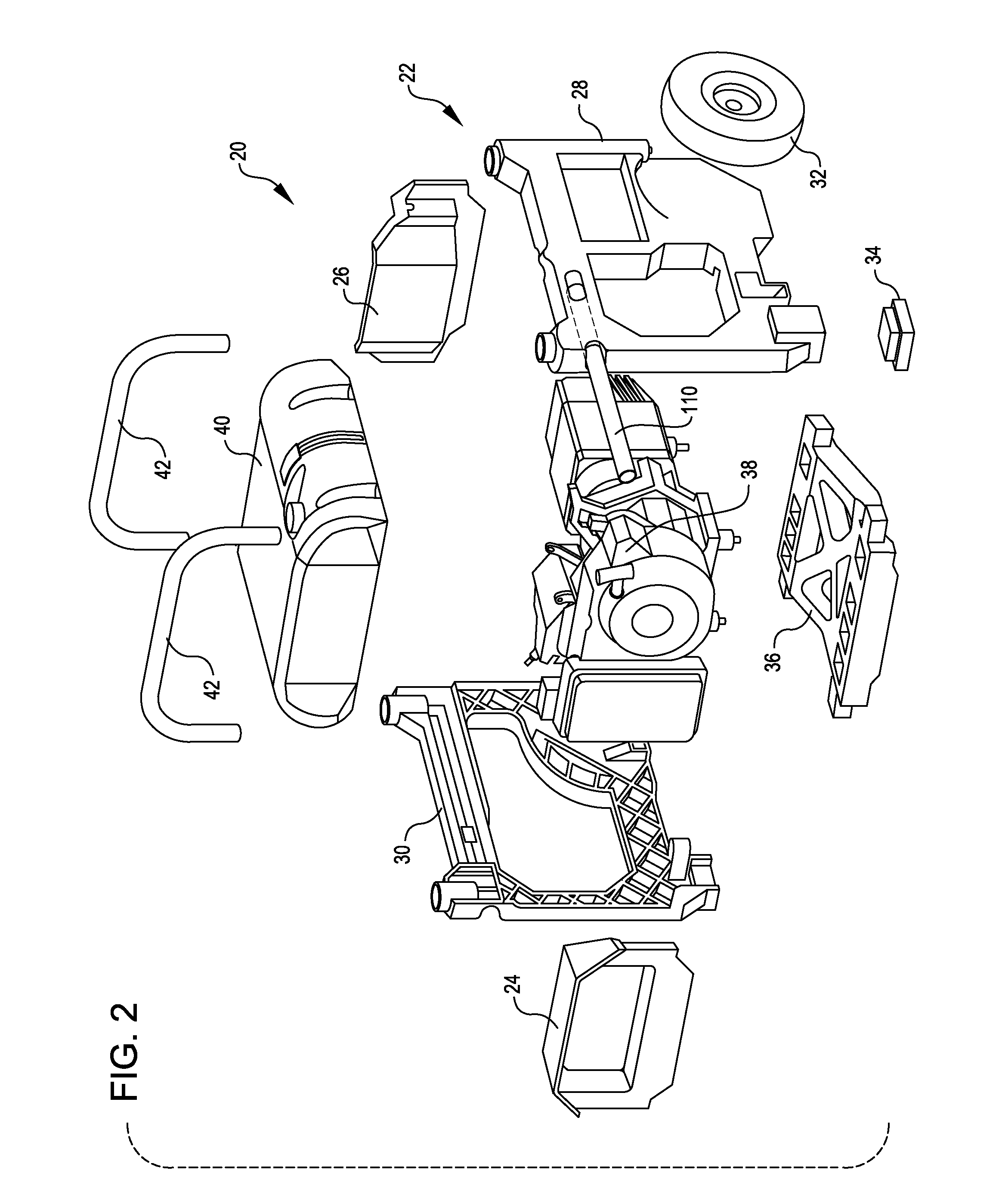 Generator having a plastic frame