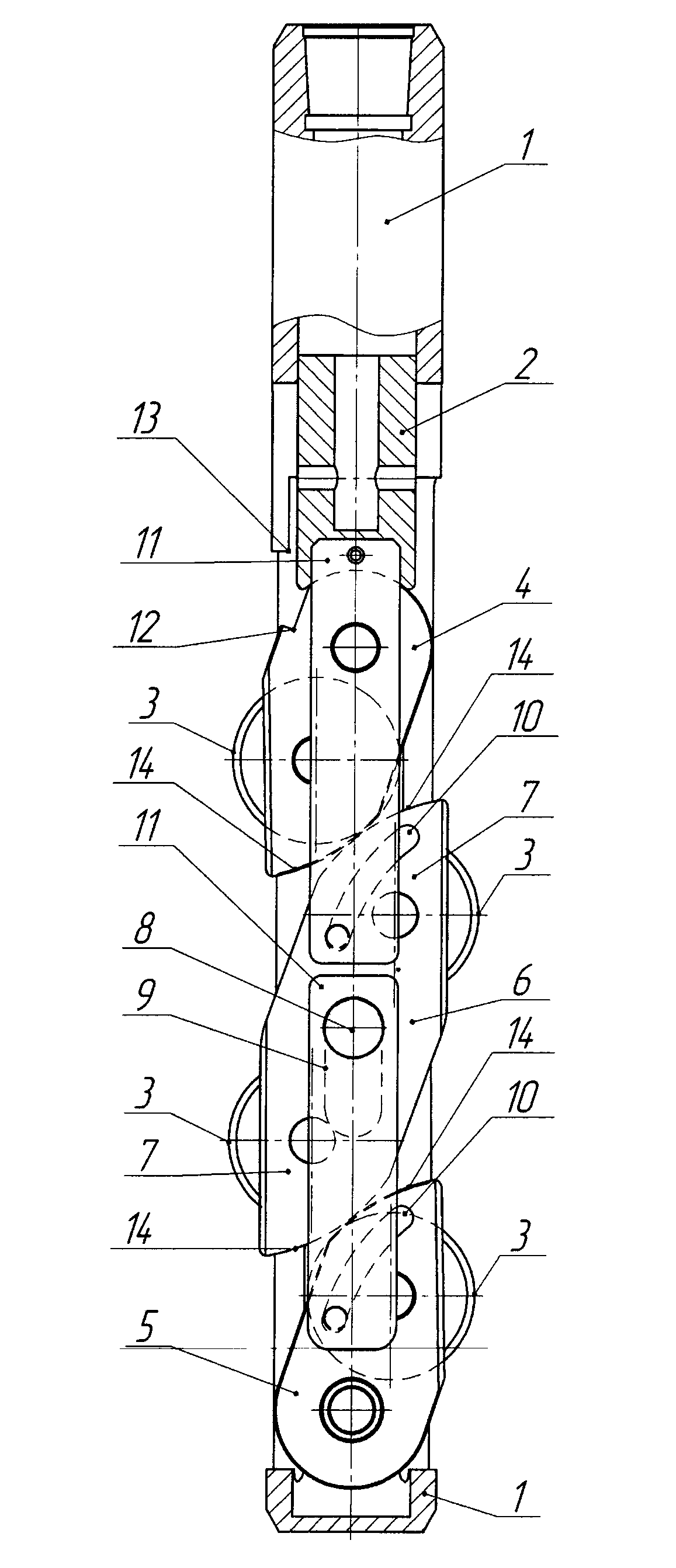 Cutting unit of a slot perforator (variants)