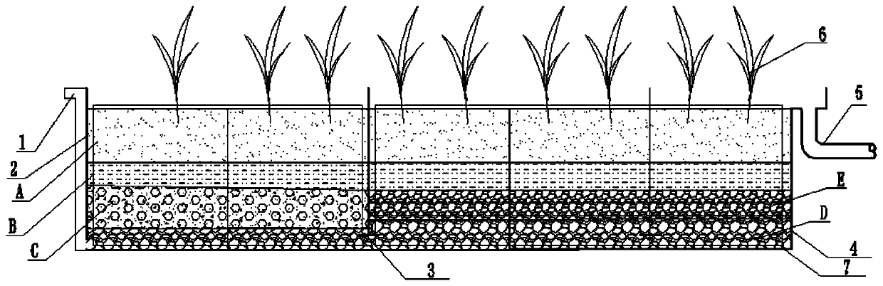 Baffle plate constructed wetland system capable of reinforcing nitrogen and phosphorous removal