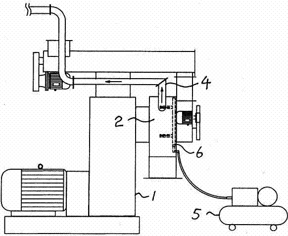 Pneumatic anti-clogging cooling device of biomass particle granulator ring mold