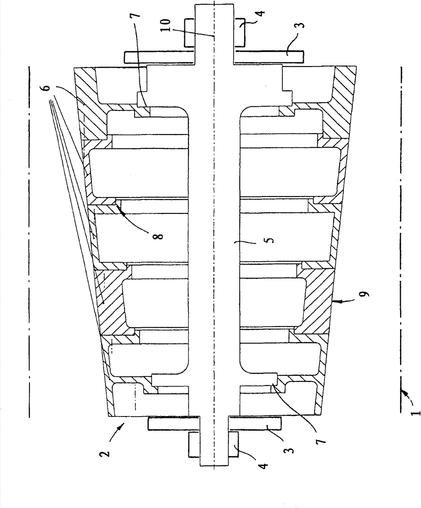 Turbo-machine for compressing gaseous or liquid fluid