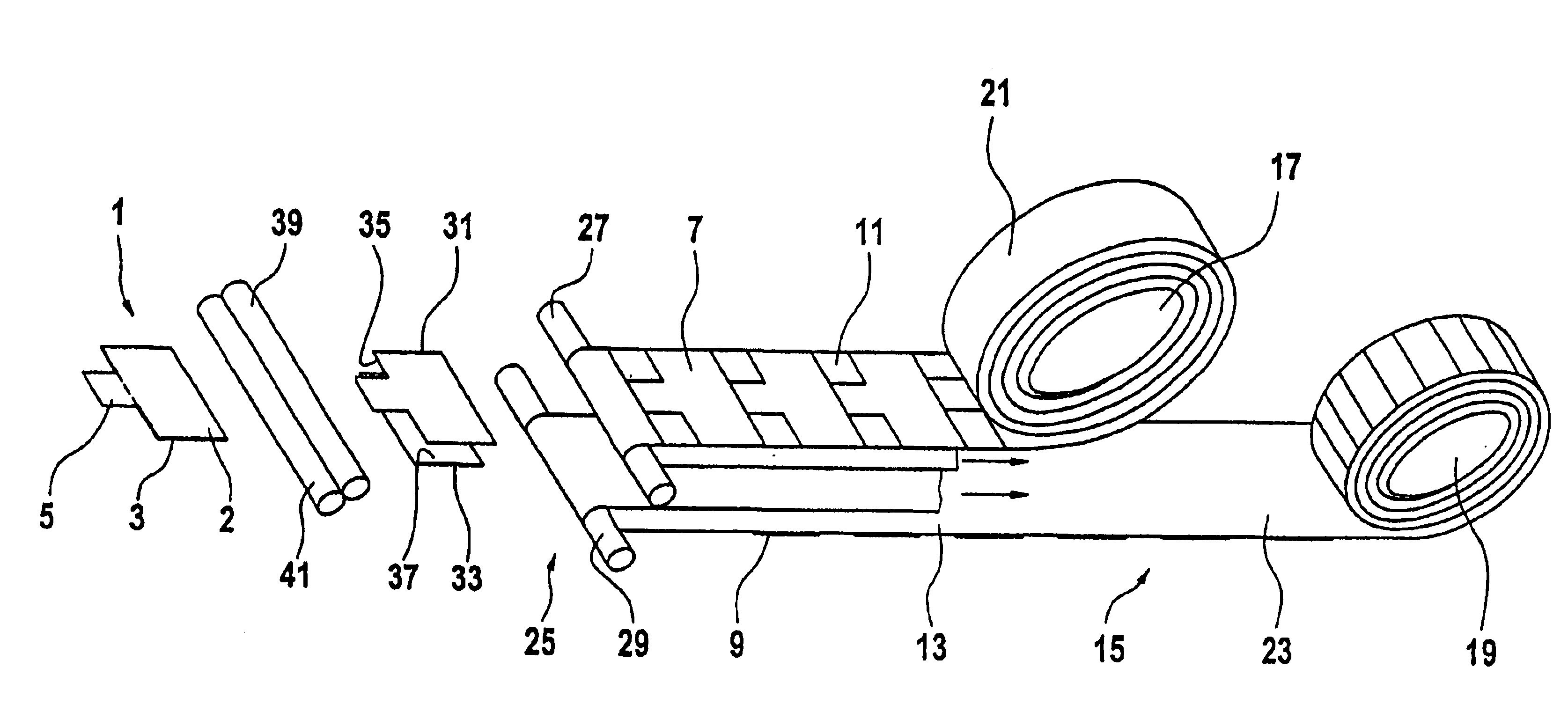 Method and device for producing double labels and corresponding double label