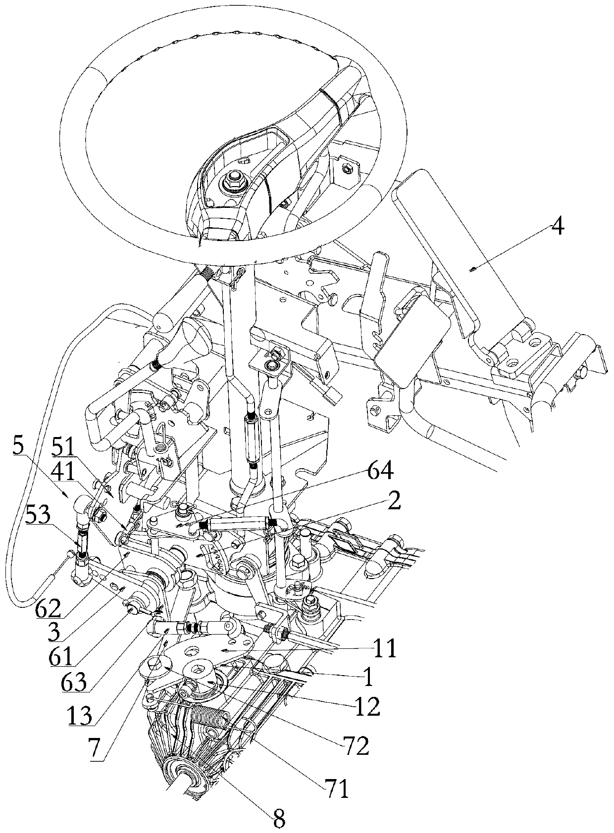 A hst control mechanism and agricultural machinery