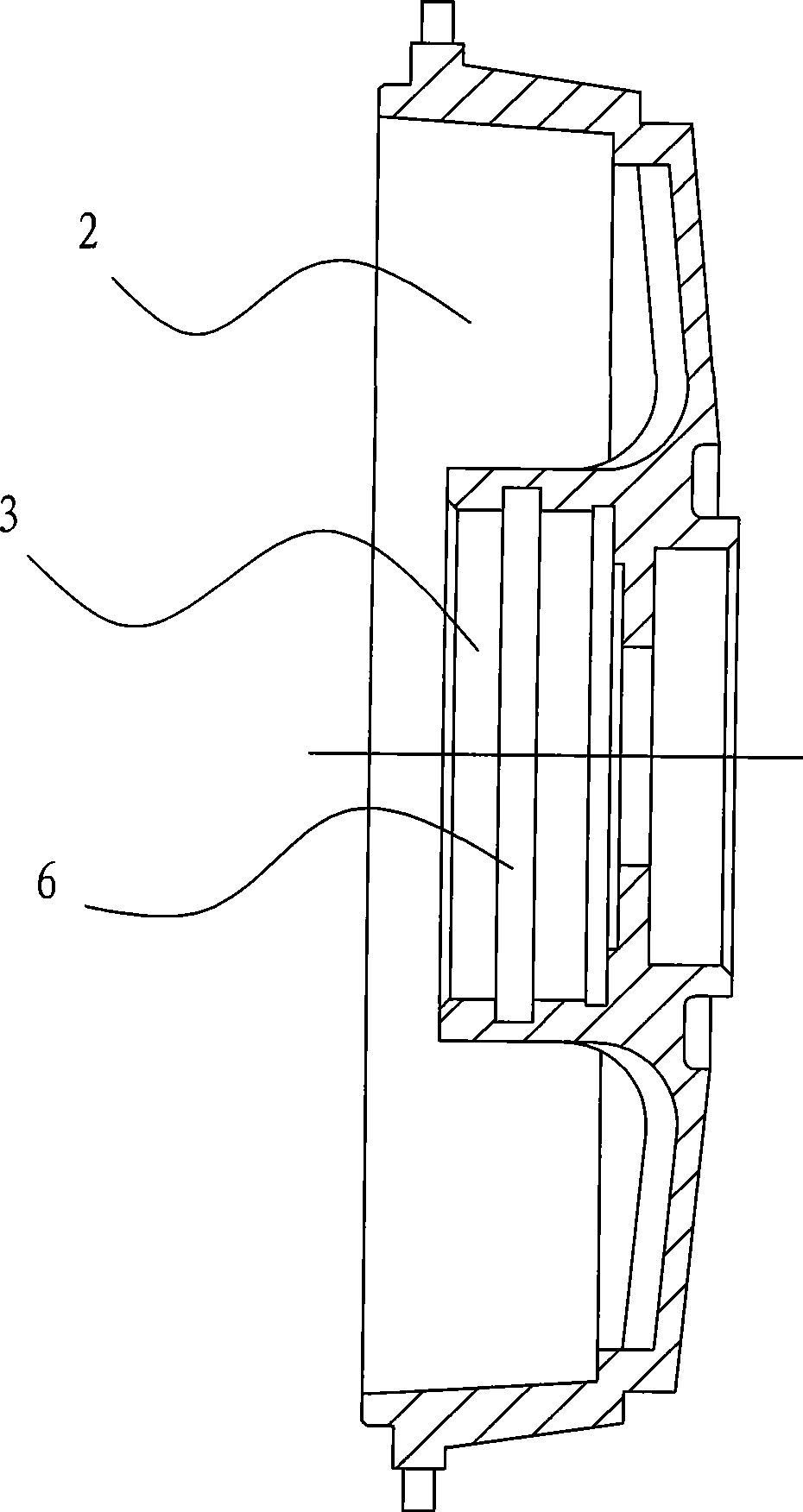 Motor with improved rear cap bearing support construction