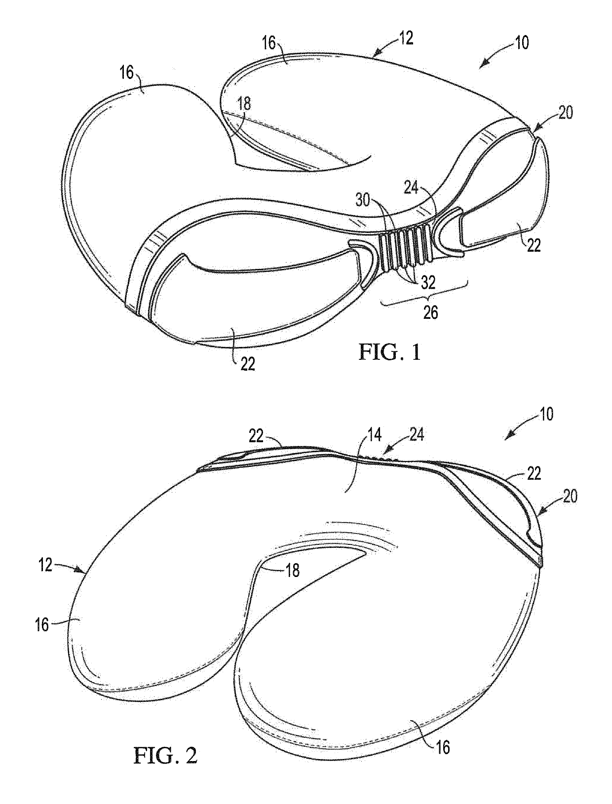 Travel pillow with reactive surfaces for enhanced comfort