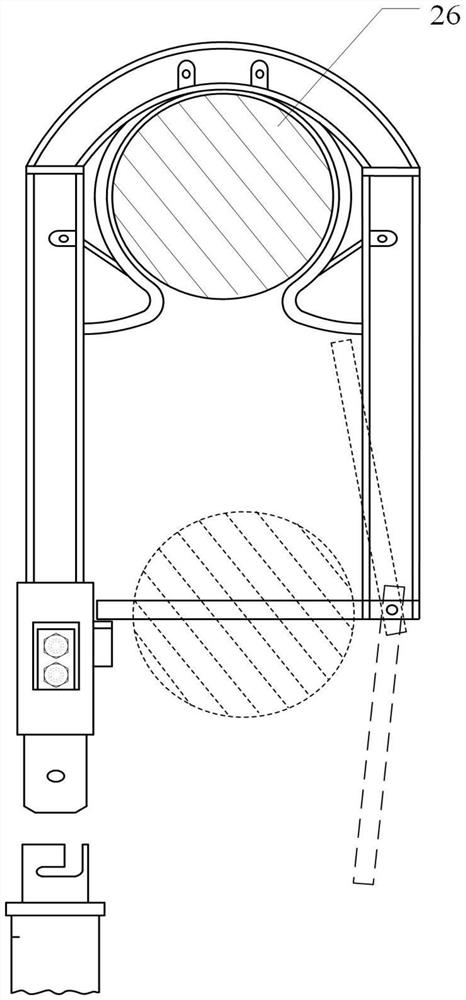 Novel lock catch type grounding wire anti-falling hook device with bottom opening
