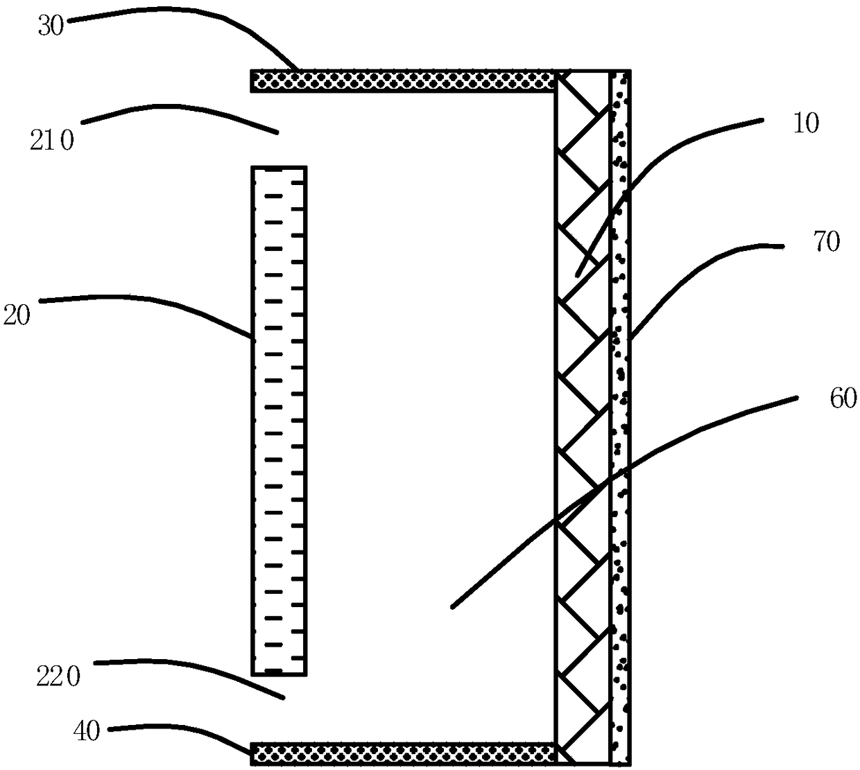 Hollow radiation-cooling passive type structure for building external wall or roof