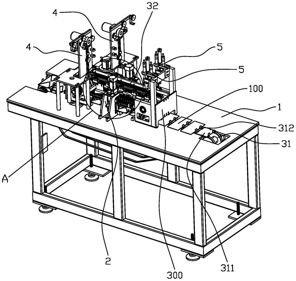 Ear belt production device of mask machine