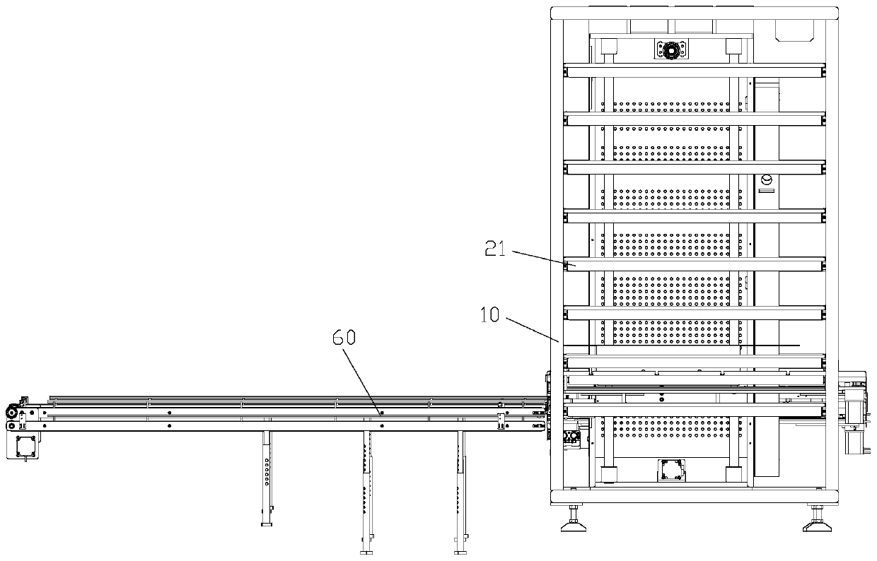 Material storing and discharging device and soup rice device