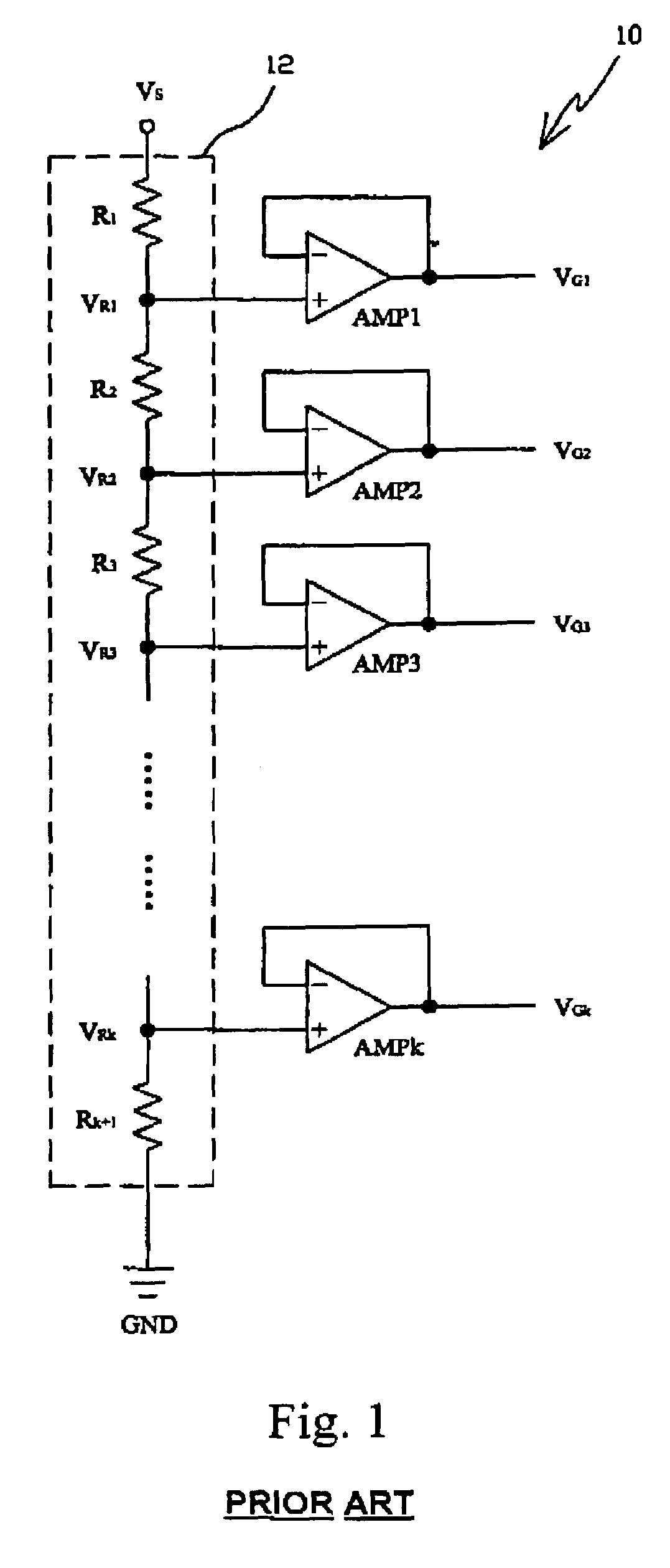 Gamma voltage generator and method thereof for generating individually tunable gamma voltages