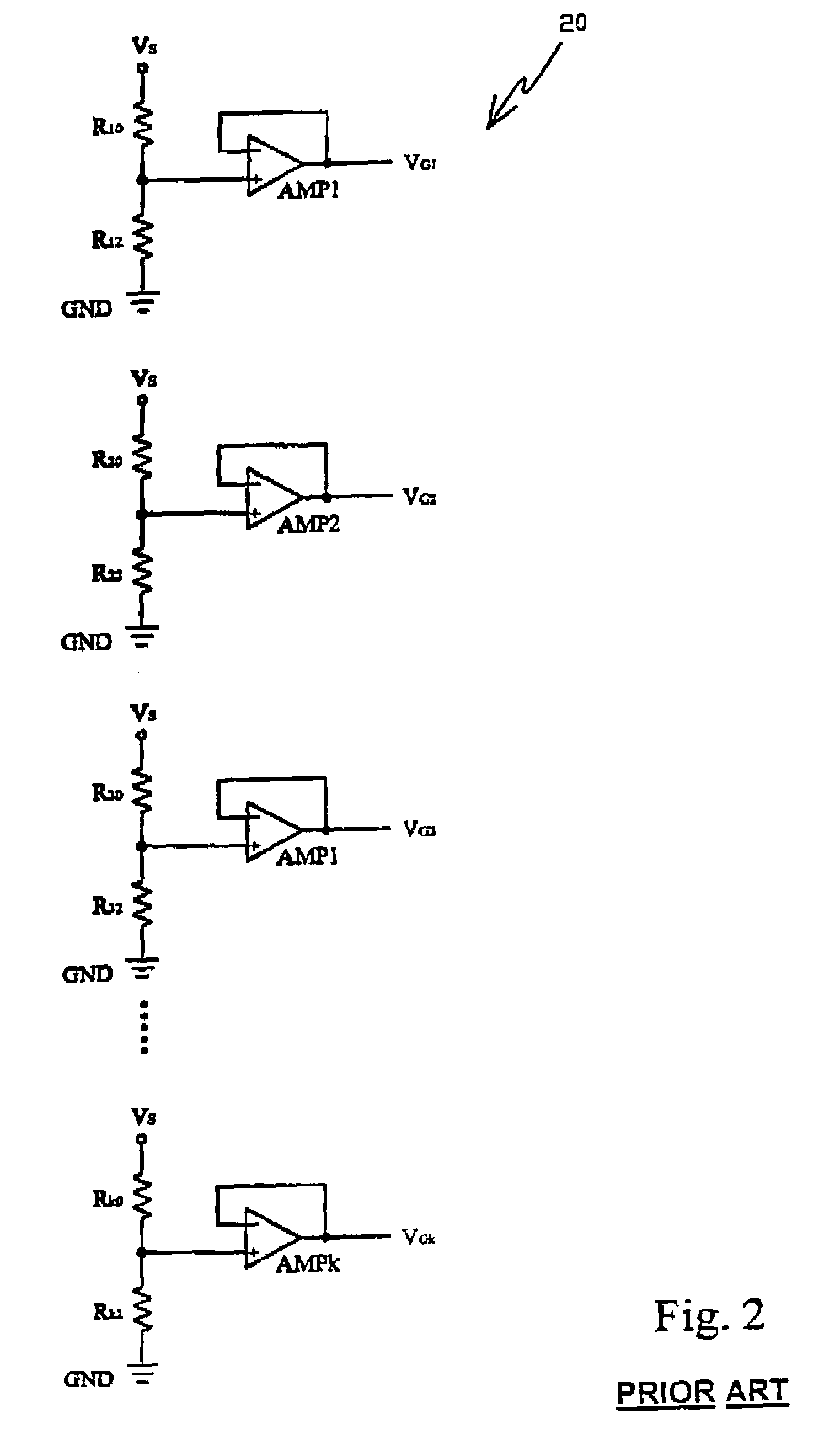 Gamma voltage generator and method thereof for generating individually tunable gamma voltages