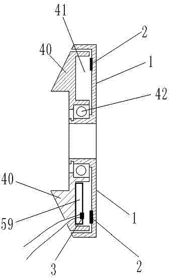 Sensor with non-uniform distribution of magnetic flux for multiple magnetic blocks in casing