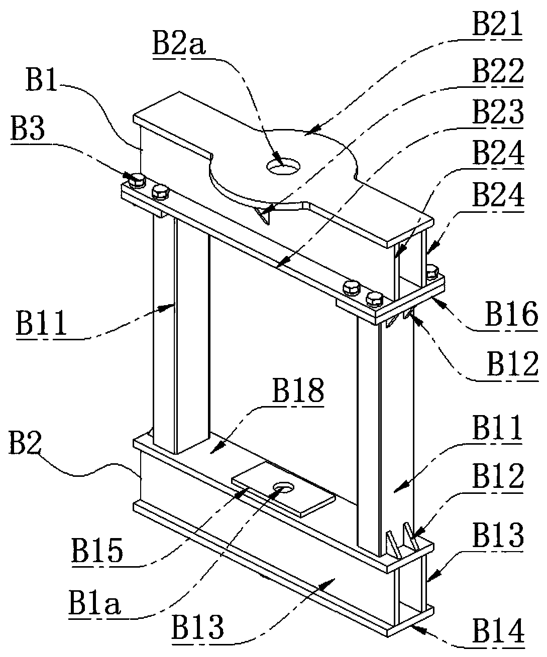 Device and method for testing bearing capacity of mining steel belt