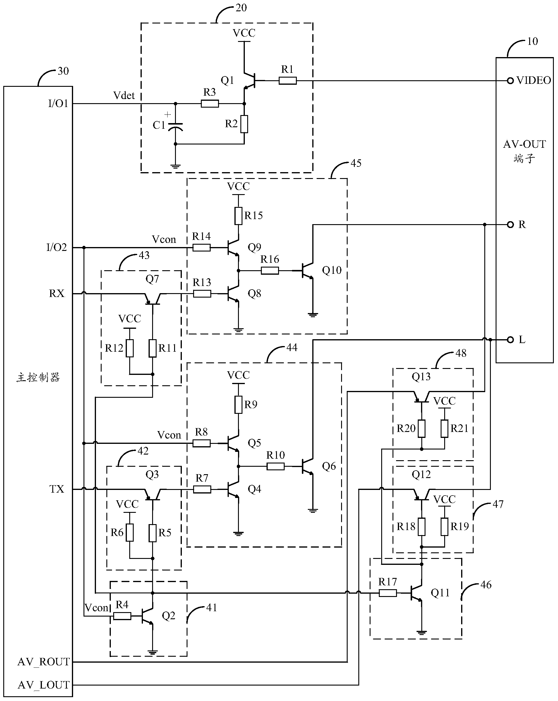 Terminal multiplex circuit and multimedia terminal equipment