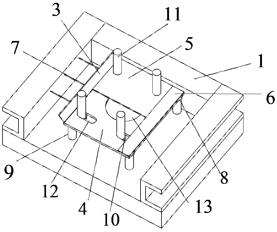 Mounting mold for precast beam wedge block and embedding bolts and construction method of mounting mold
