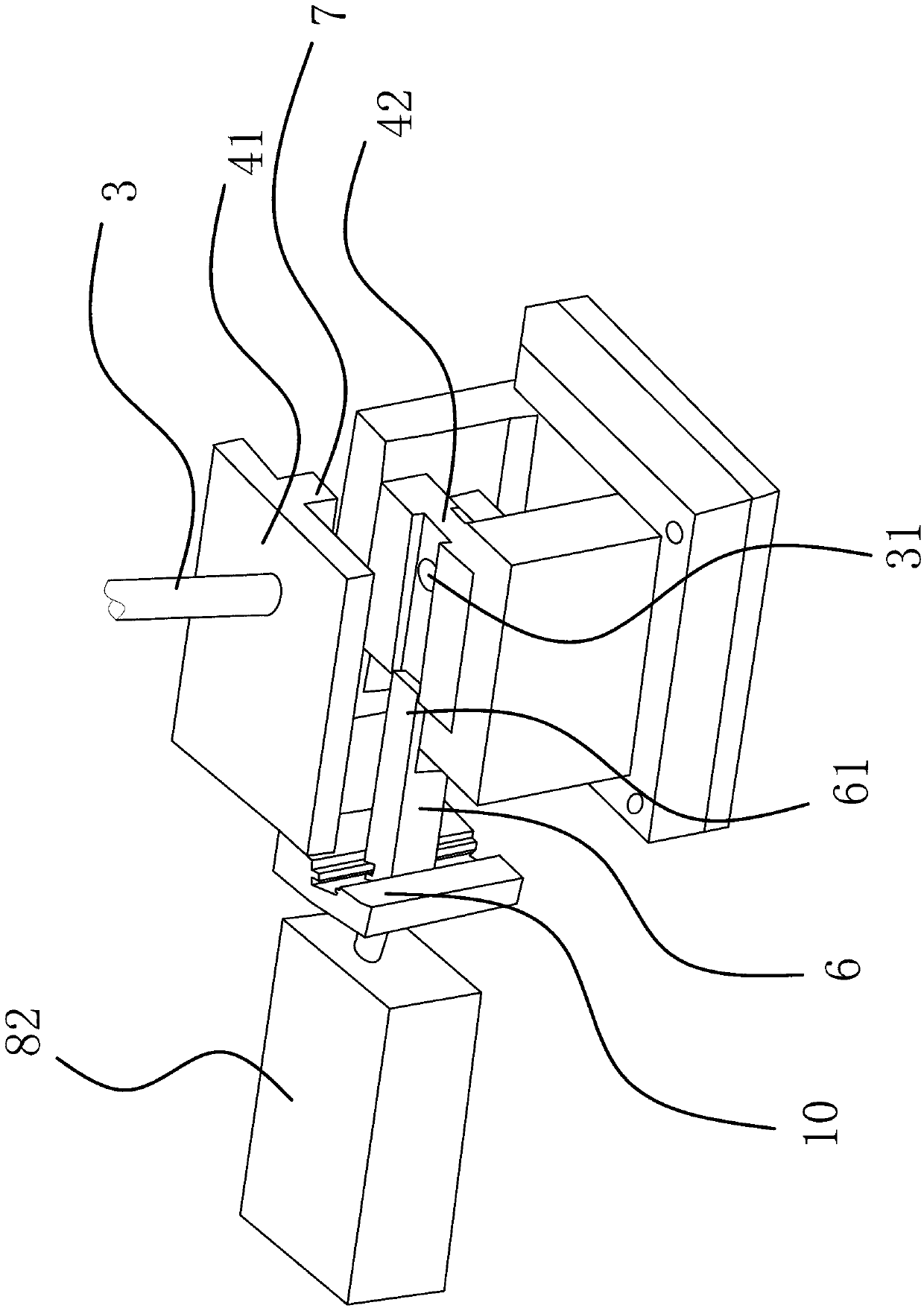 Punching die of vacuum booster upper push rod assembly