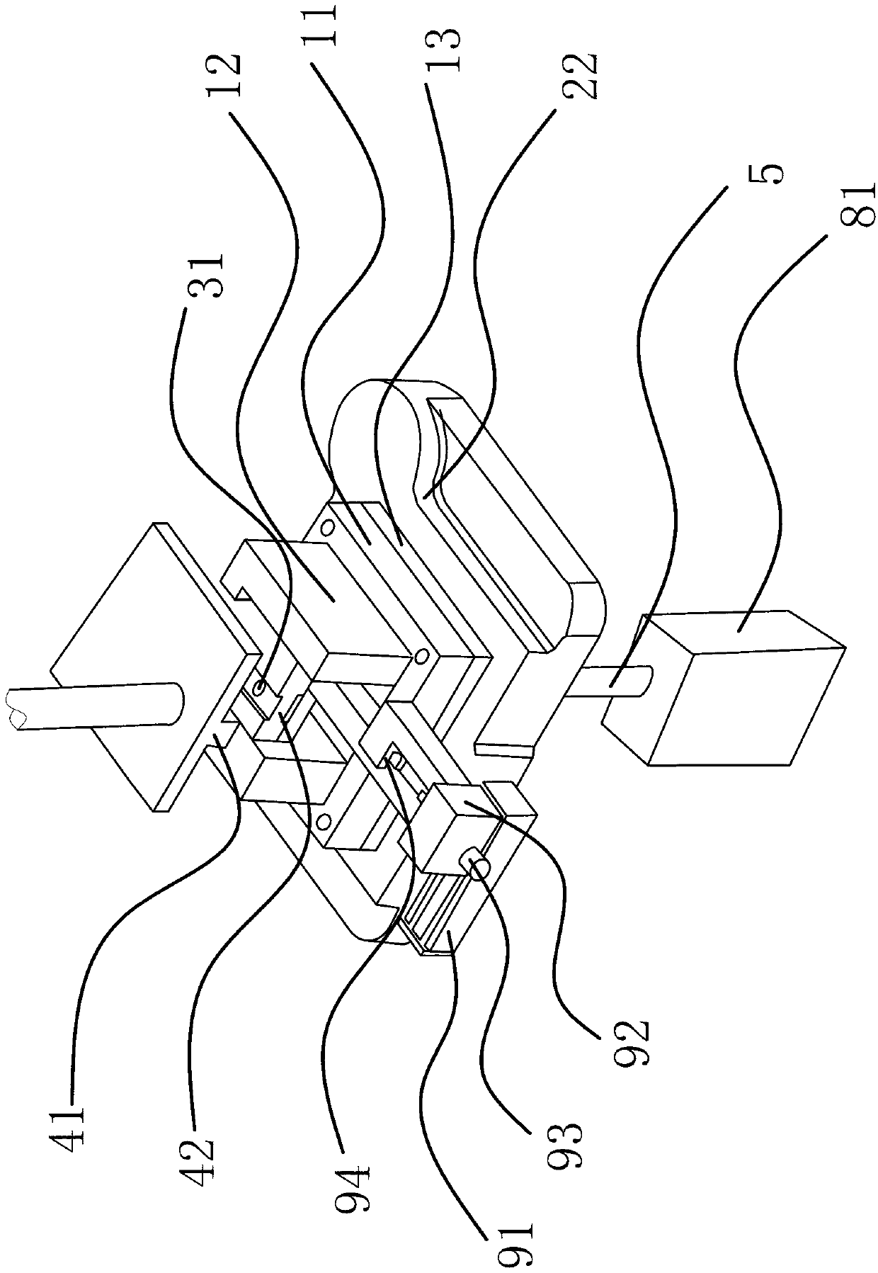 Punching die of vacuum booster upper push rod assembly