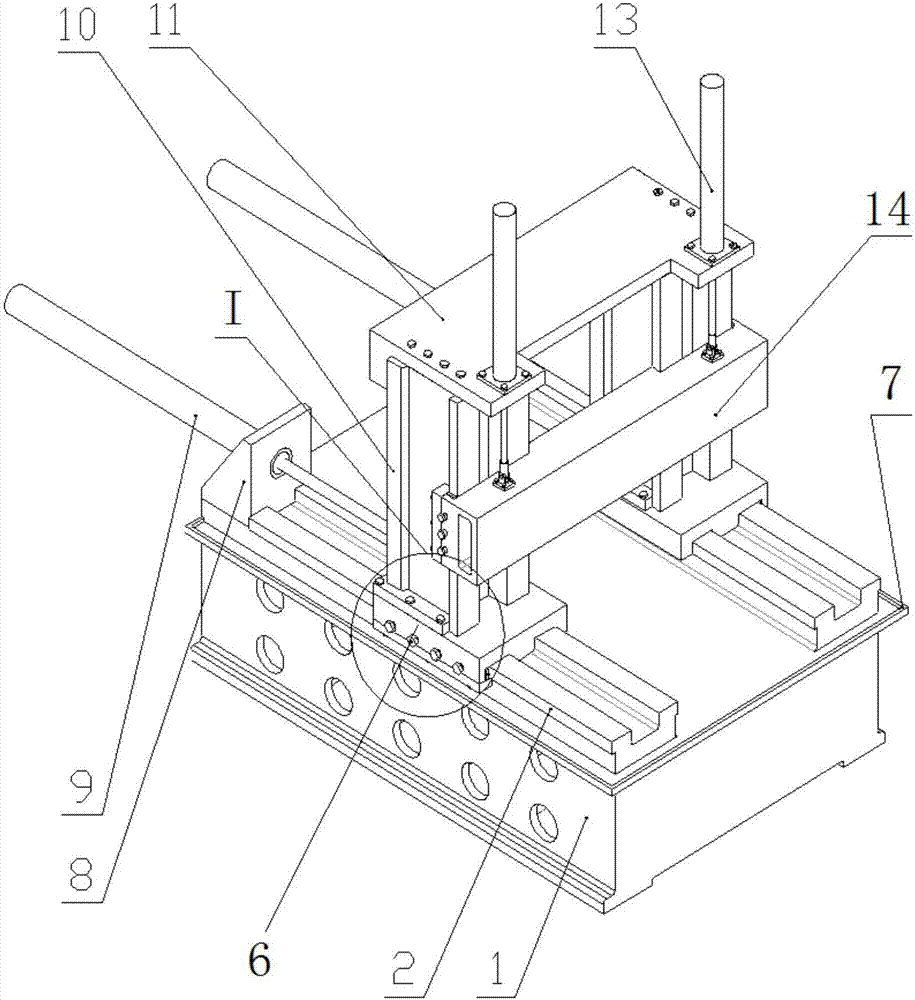 Assembling stress testing platform for structural member of heavy type machine tool