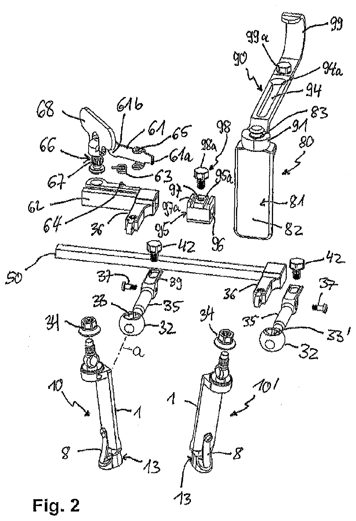 Instrument for attaching to a bone anchor and instrument for use in distraction and/or retraction, in particular for orthopedic surgery or neurosurgery, more specifically for spinal surgery