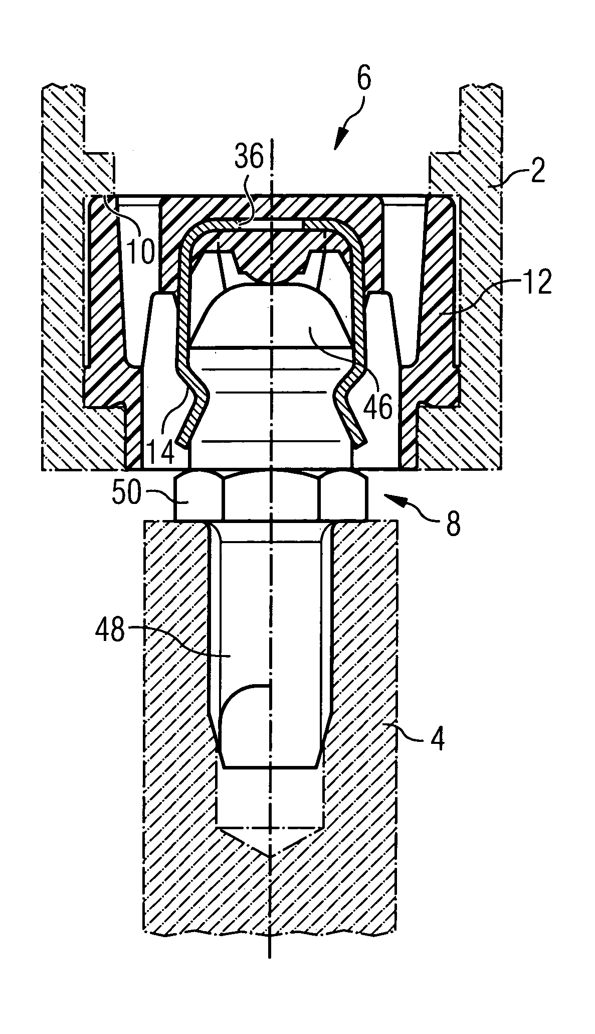 Snap-in coupling comprising a spring clamp
