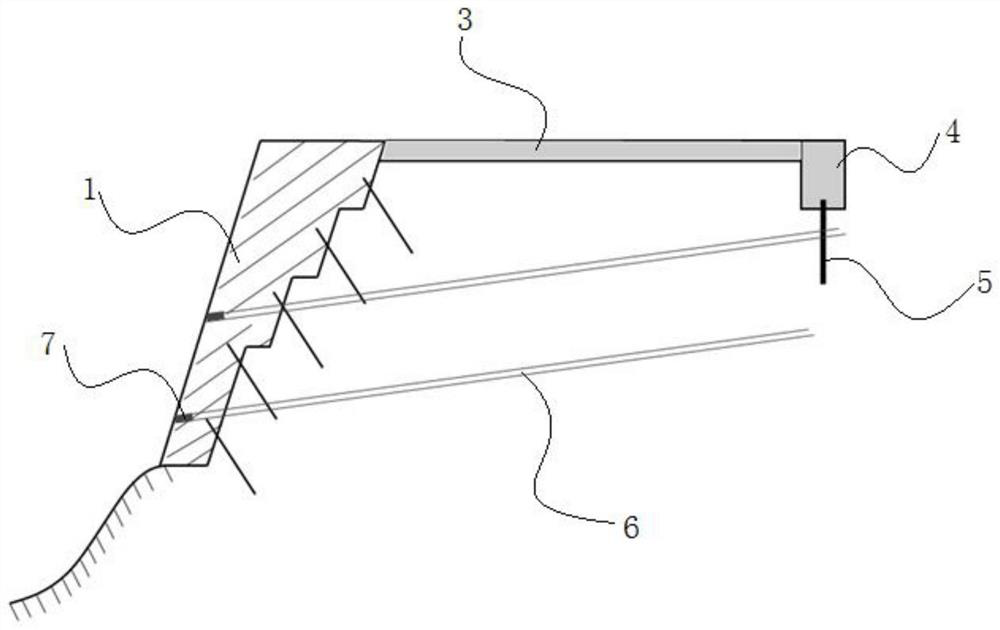 A wall-mounted drainage anchor retaining wall structure and its construction method