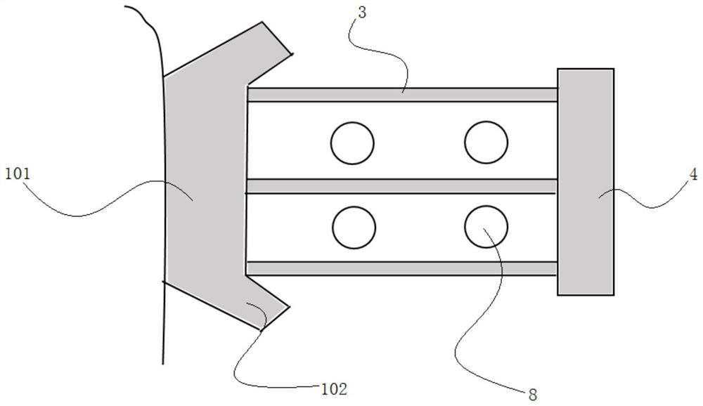A wall-mounted drainage anchor retaining wall structure and its construction method