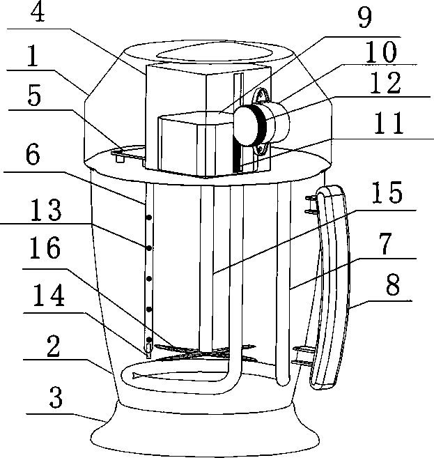 Soybean milk maker comprising blades with automatically adjustable heights