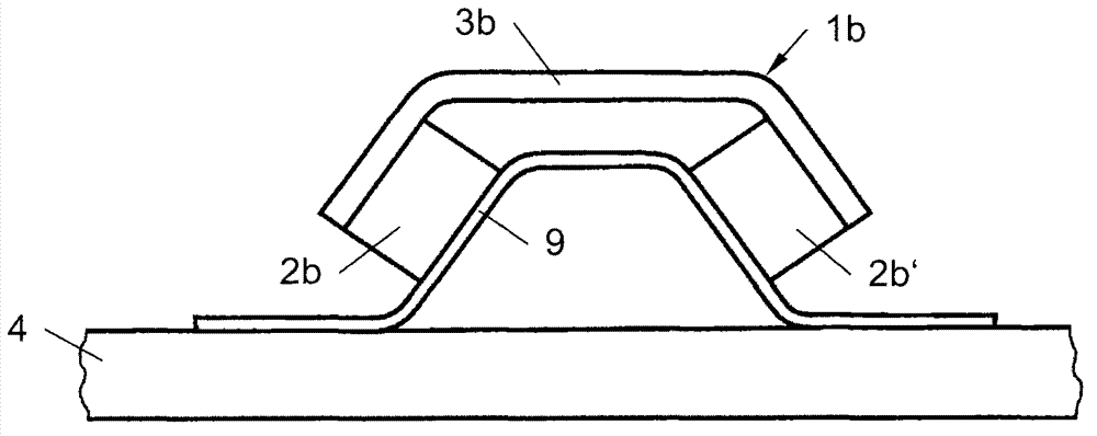 Leaf spring with a rigidly connecte elastic body for a vehicle