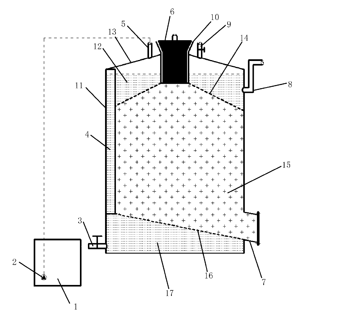 Methane fermentation device for straw