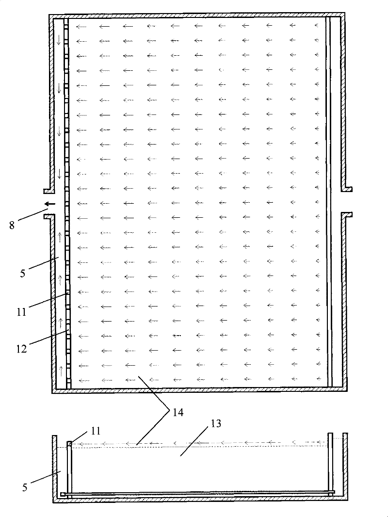 Low-resistance anti-block vertical flow wetland structure