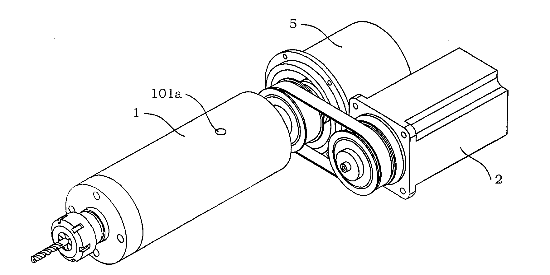 Rotary type transducer main shaft device of supersonic vibrated drill