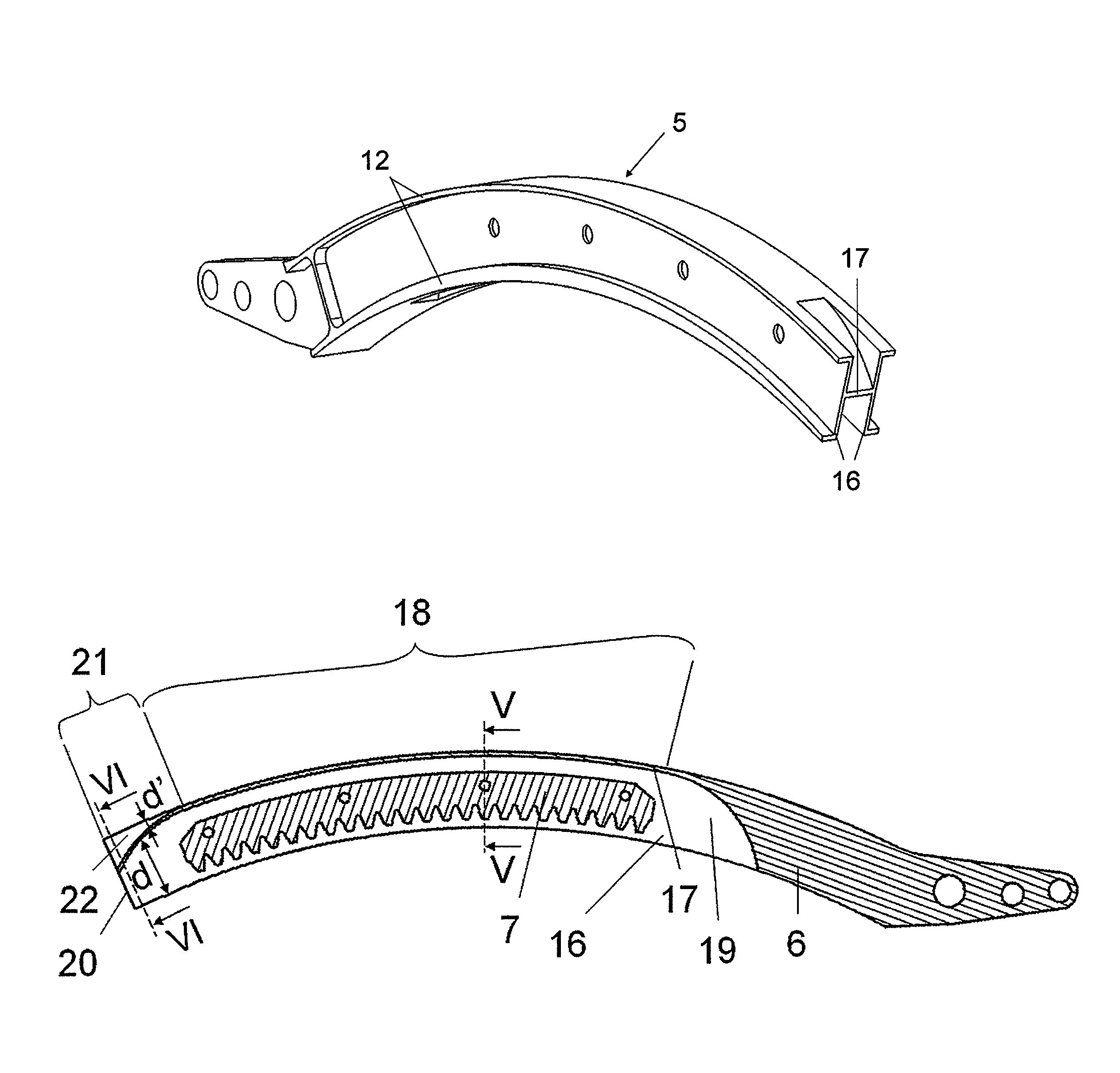 High-lift device track having a U-shaped to H-shaped cross-section