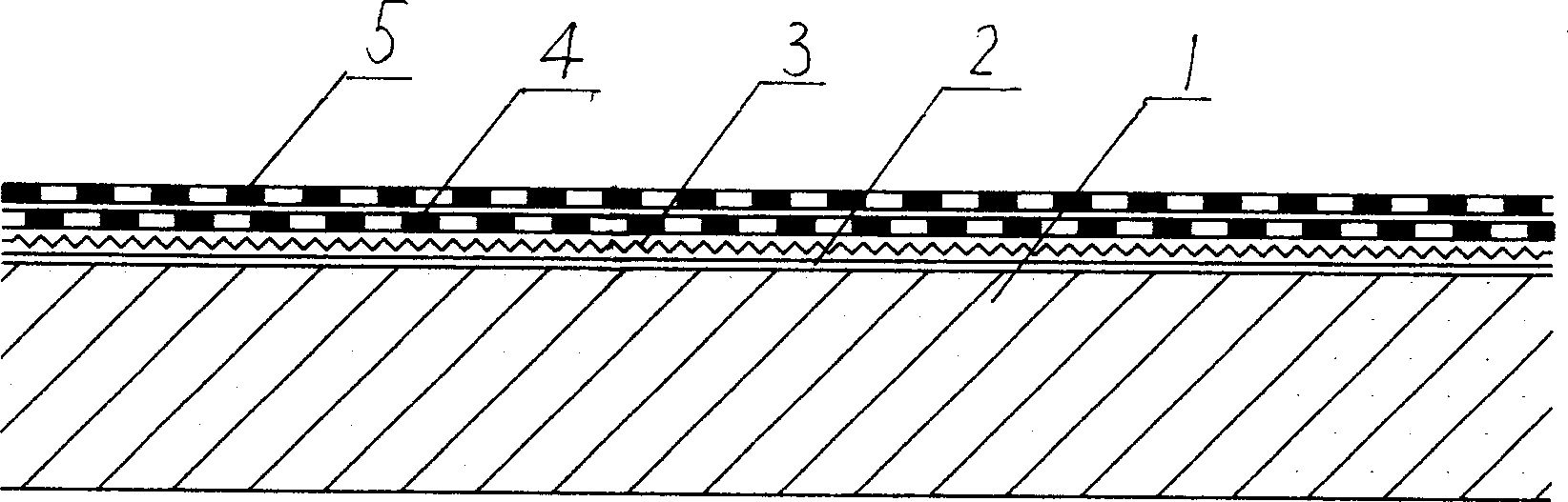 Laminated composite water-proof structure with double side self adhesive water-proof coil as base layer and its construction method