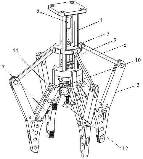 Spherical workpiece gripper with adjustable range