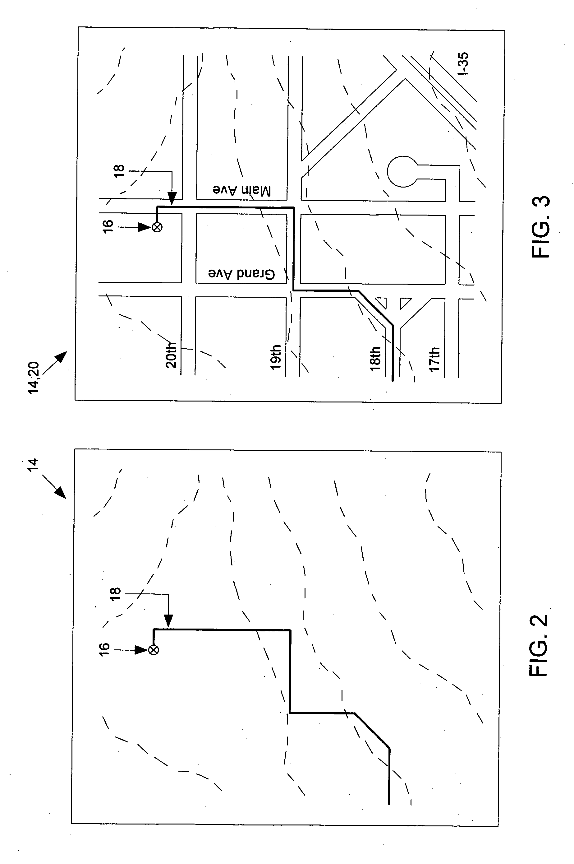 GPS device and method for layered display of elements