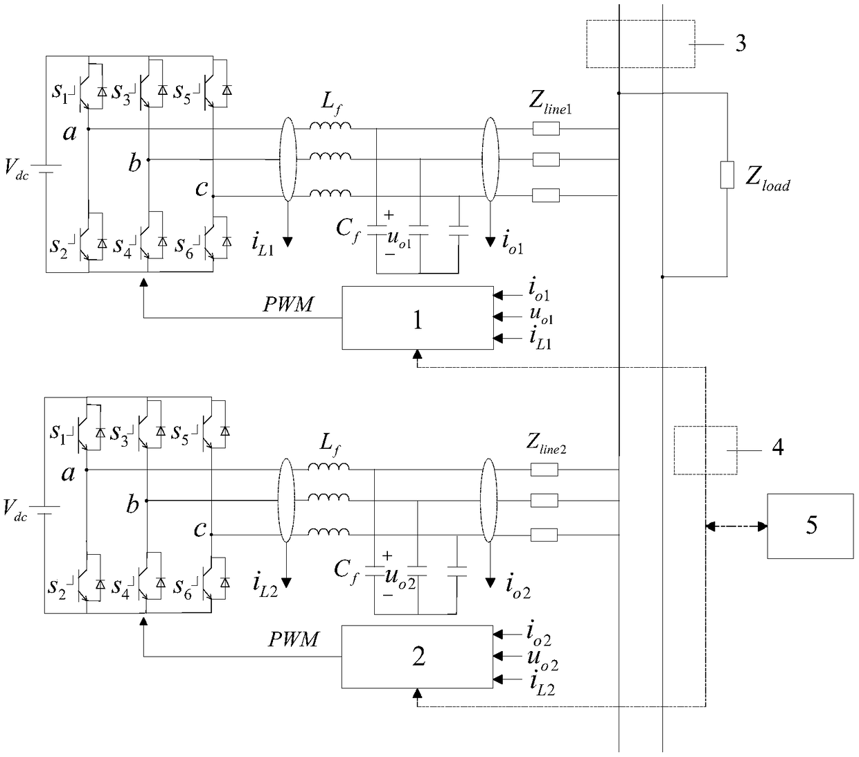 Virtual inductive reactance regulator and control method for realizing reactive power equalization of parallel inverter