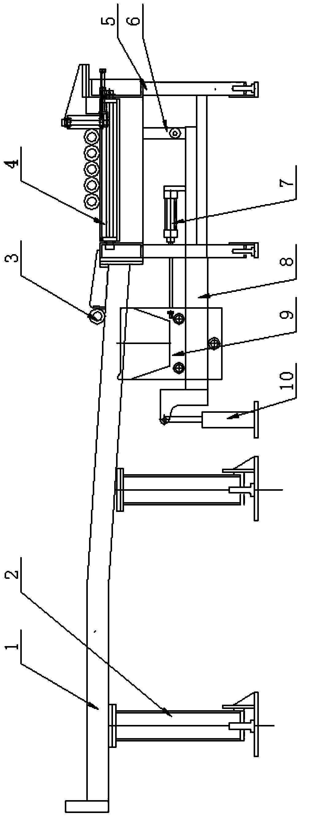 Feeding device for numerical control horizontal metal band saw machine