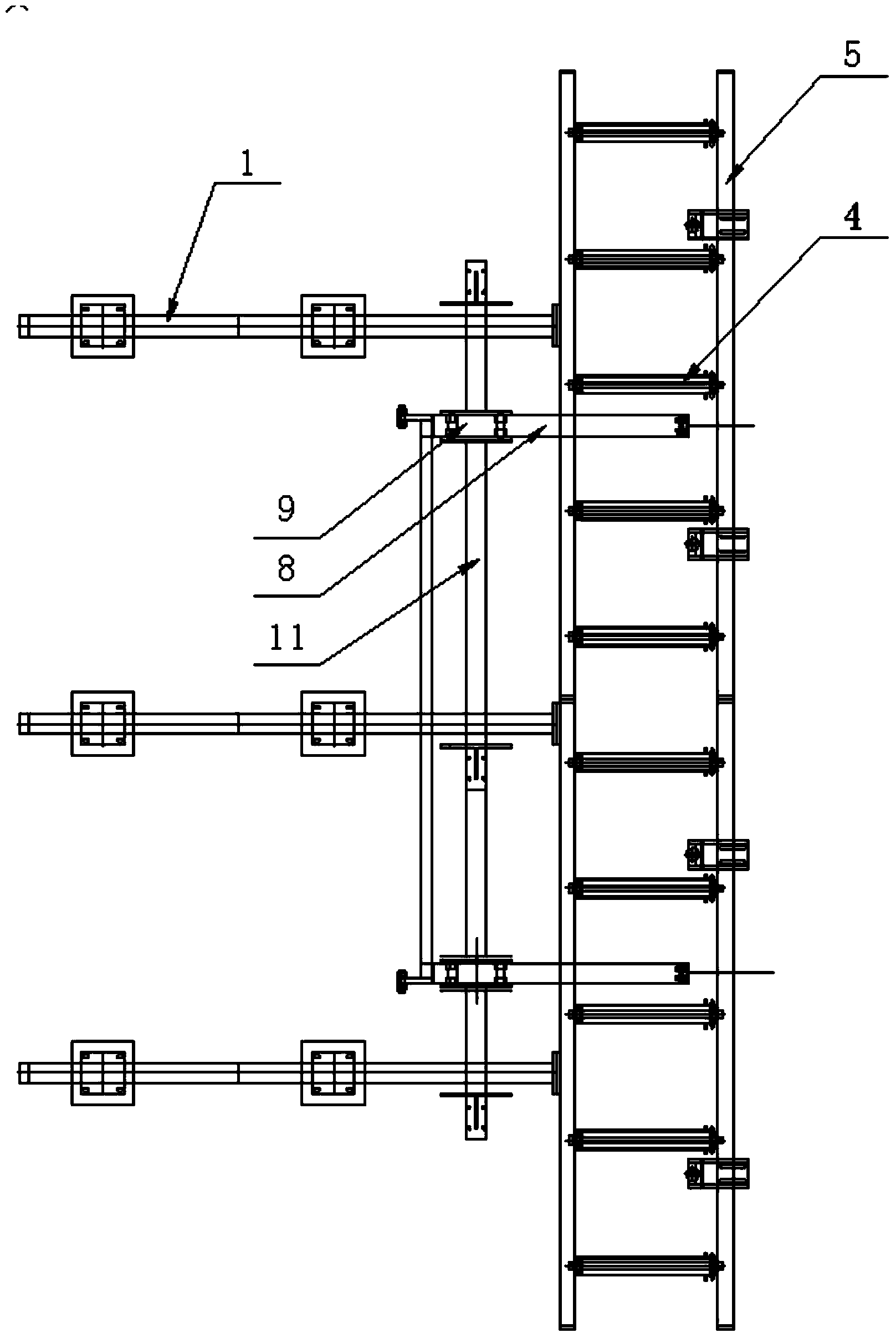 Feeding device for numerical control horizontal metal band saw machine