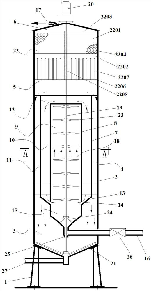 Single-motor circulating granulation fluidized bed coupled filtering solid-liquid separation equipment