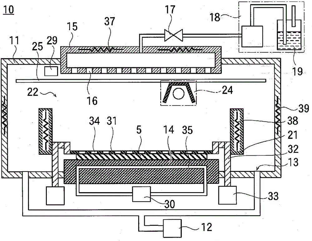 Organic film forming device and organic film forming method