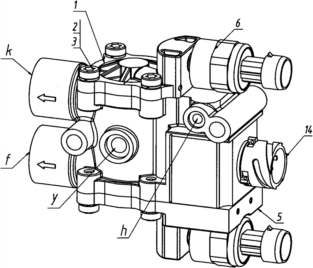 Bridge wheel valve assembly of central inflation and deflation system of automobile tyres