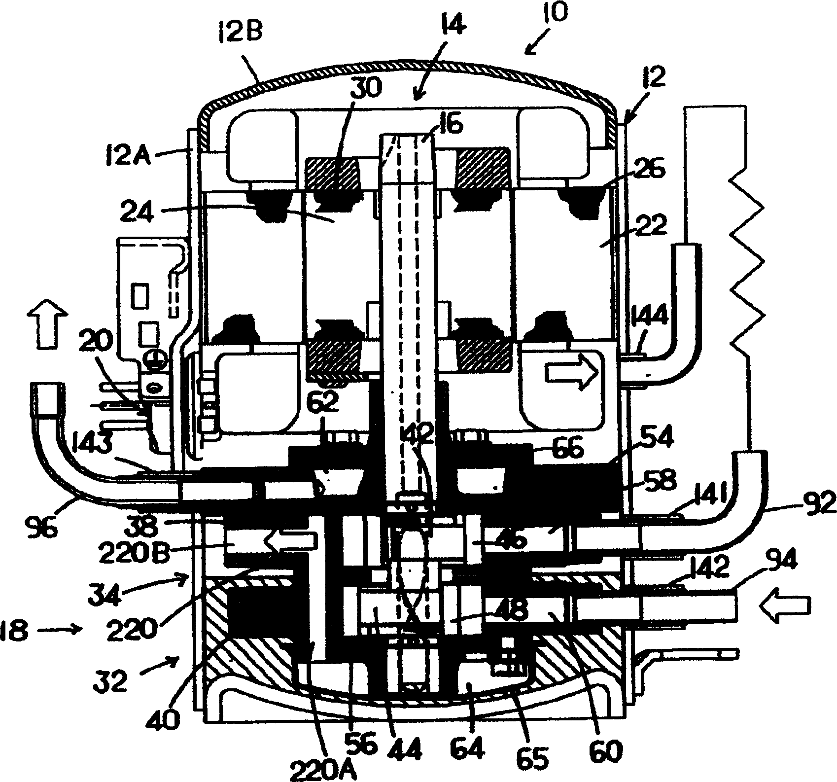 Multi-section compression type rotary compressor and set-up method of discharge volume ratio