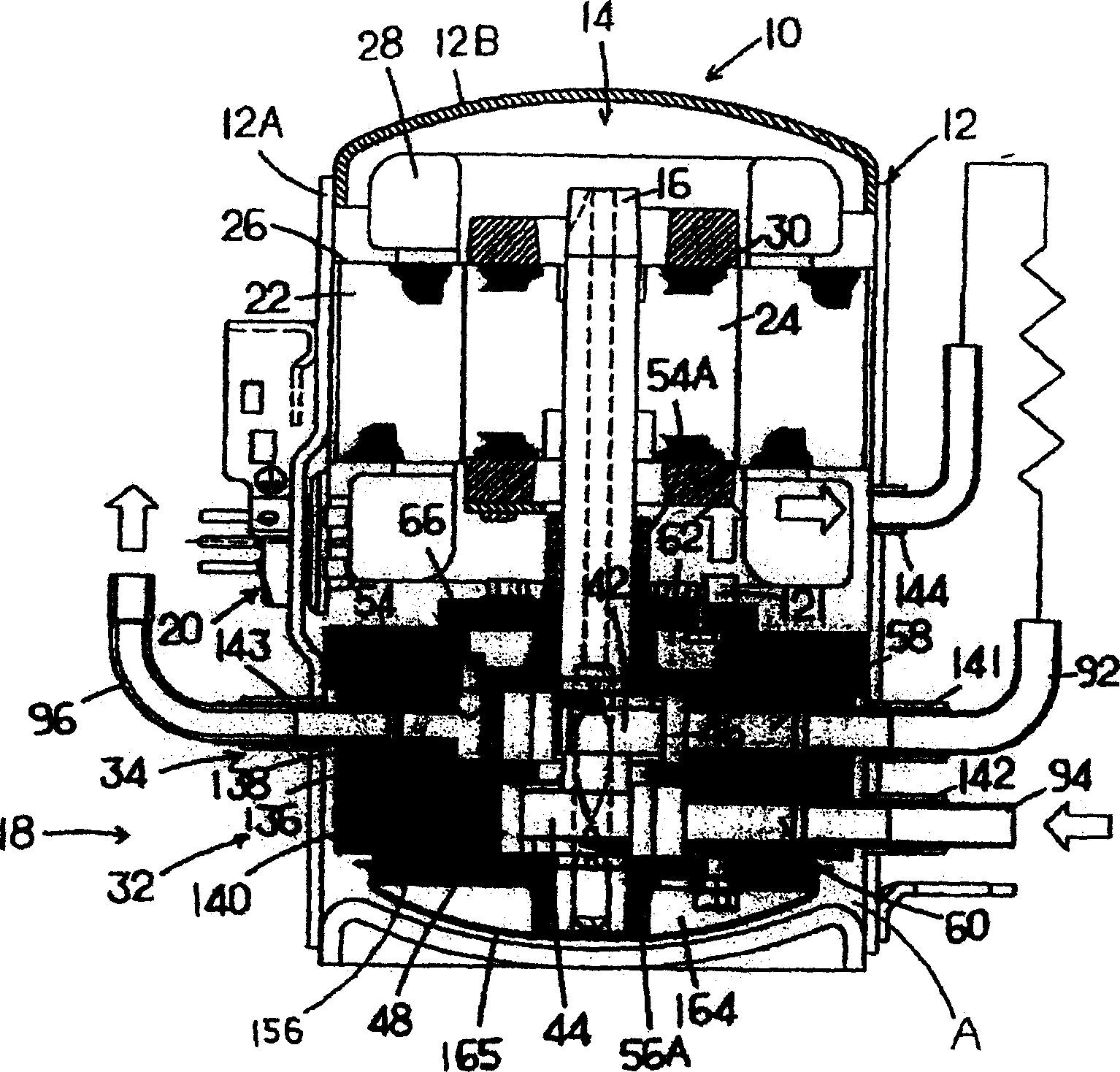 Multi-section compression type rotary compressor and set-up method of discharge volume ratio