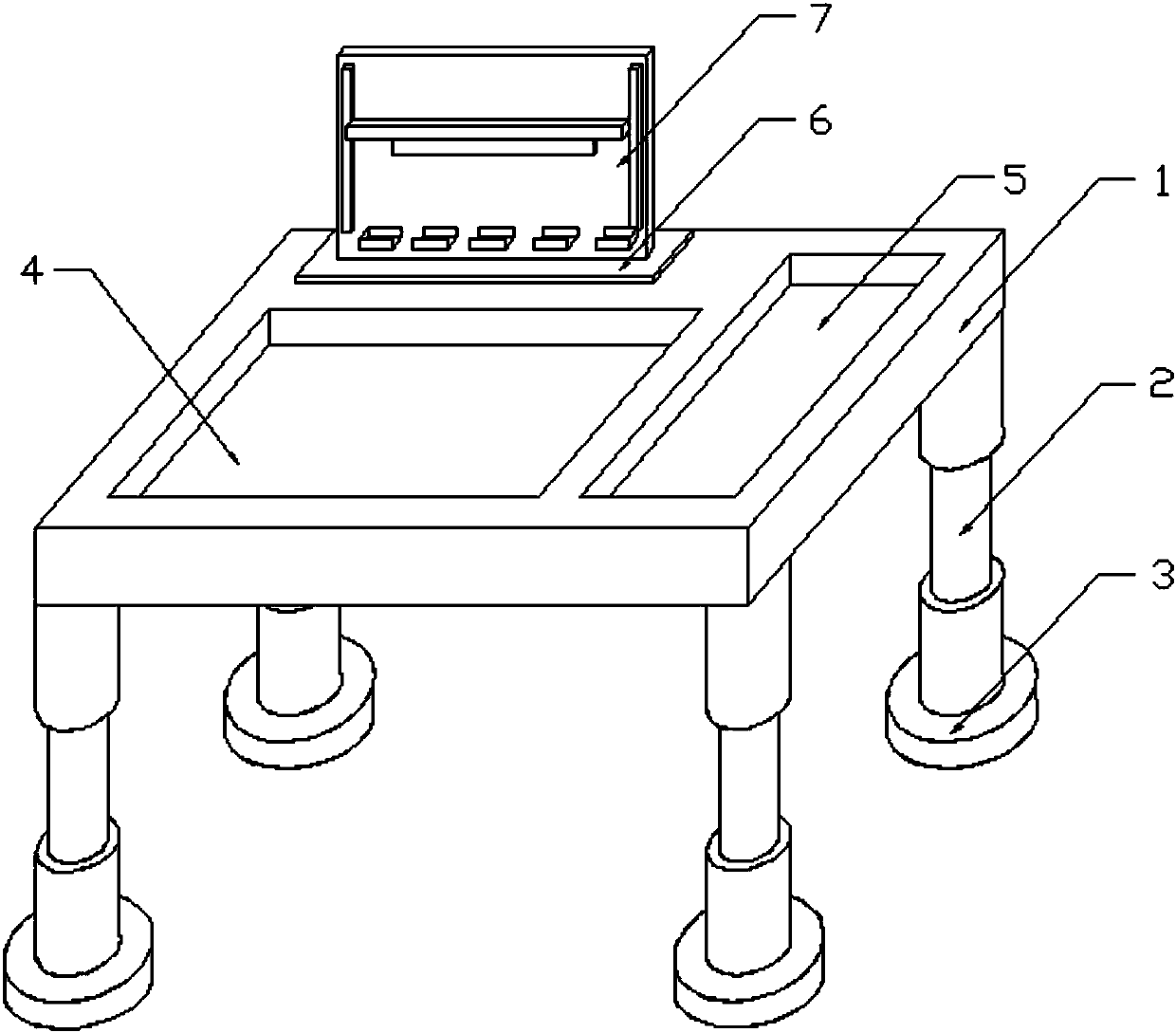 Multifunctional fine art drawing displaying integrated table